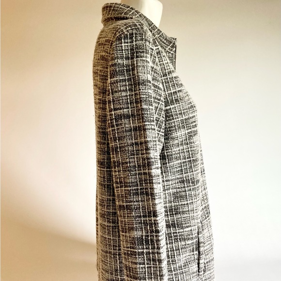 Emily Daniels Black White 44% Cotton 42% Polyester Zipper Closure Jacket size M - Picture 9 of 13